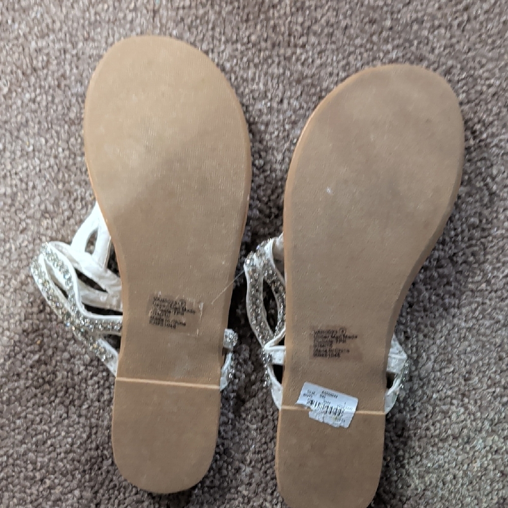 Vanity White Rhinestone Sandals - Picture 2 of 4